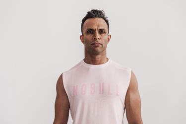 Nobull Sleeveless Men's T Shirts Rose | Australia (MH9260)